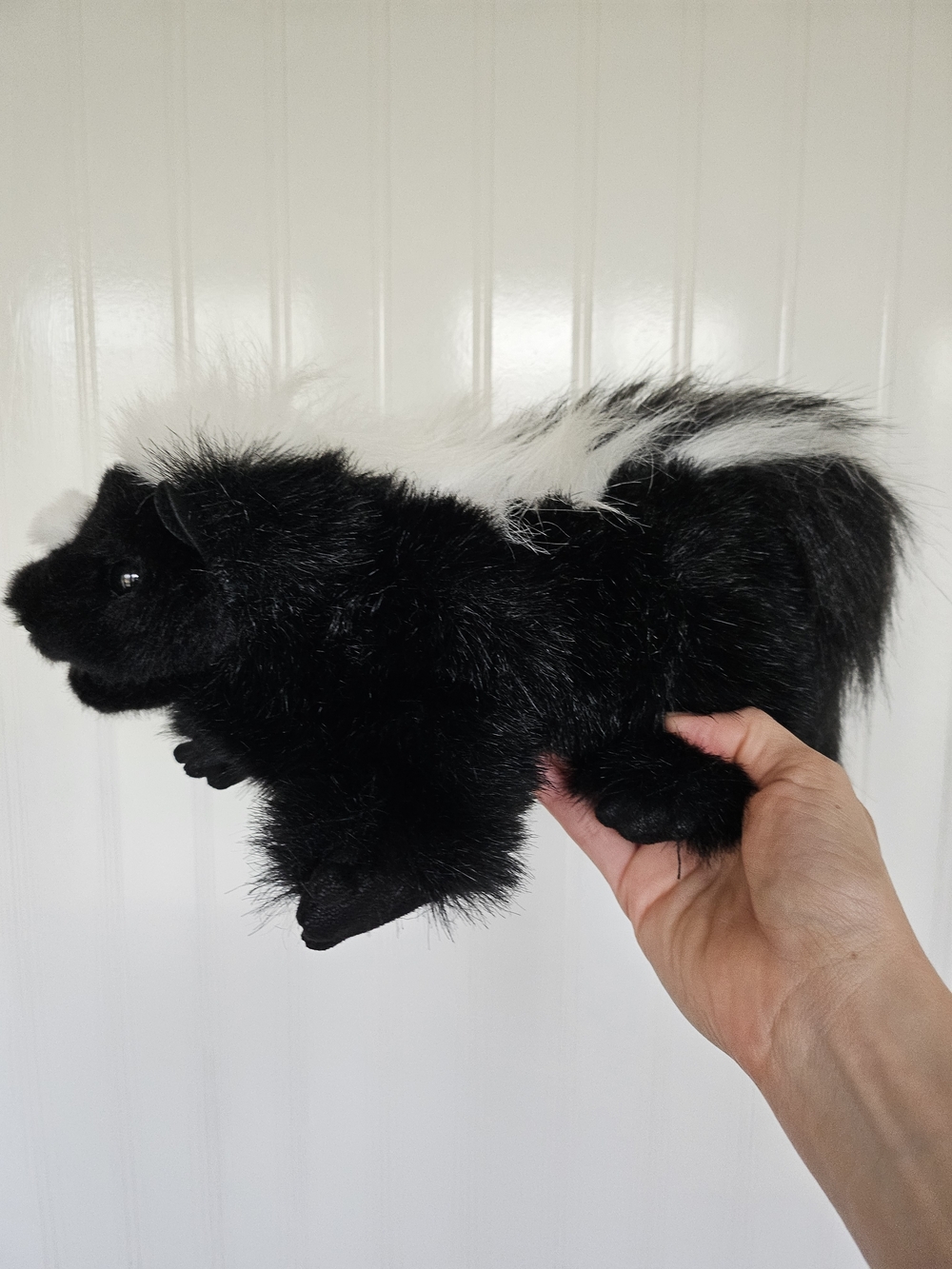 Plush Skunk Small Kids Toy - Black and White Stuffed Animal Zoo Toy